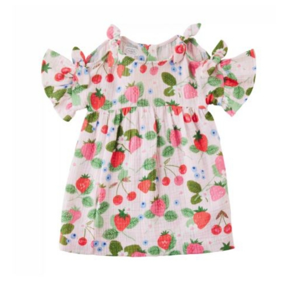 Mud Pie NWT Berry Patch Bow Dress 3T